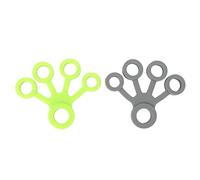 2pcs Portable Silicone Finger Stretcher High Elasticity Five Fingers Stretch Band for Guitarist Green Grey 8.8lb