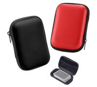 2Pcs Portable Waterproof UNO Card Game Case - Compact & Shockproof EVA Storage Box, UNO Case Cards, Playing Card Case, UNO Tin, Playing Card Box, for Cables & Small Accessories (Red&Black)