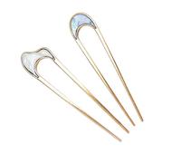 2pcs Portable Women Hairpin Lightweight Barrette Chignons Hair Fork Metal Hair Accessory For Weddings And Office Wear