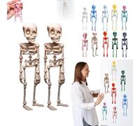 2Pcs Poseable Skeleton Fridge Magnet, 3D Printed Funny Goth Skeleton Fridge Magnets, Skull Magnet Refrigerator Sticker for Kitchen, Office and Locker Decor (White)