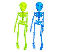 2Pcs Poseable Skeleton Fridge Magnets, 3D Printed Skeleton Magnetic Figurine with Movable Joints, Human Skull Magnetic Decorations, Mini Skull Fridge Magnets for Refrigerator, Whiteboard, Kitchen