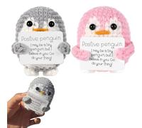 2Pcs Positive Penguin with Encouragement Cards, Penguin Toy Thoughtful Gifts for Friends, Family & Parties