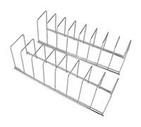 2Pcs Pot Lid Organizer Kitchen Stainless Steel Drainer Commodity Shelf Tabletop Bowl Dish Storage Rack