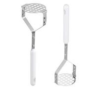 2pcs Potato Masher with Hollow Out Design Manual Stainless Steel