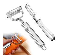 2pcs Potato Peeler with Serrated, Vegetable and Fruit Peeler Stainless Steel Speed Peeler Multi-Function Y-Shaped I-Shaped Peeler for Carrot Eggplant Cucumber Pear Apple Peeling and Shredding