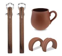 2pcs Pottery Clay Sculpting Tools, Pottery Cup Handle Shape Tool Mug Handle Clay Cutters Clay Extruder Tool Sculpture Scraper Pottery Carving Tool for Cup Making Ceramic Modeling Craft
