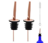 2Pcs Pour Spouts for Liquor Bottles, Liquor Pour Stainless Steel Classic Bottle Speed Pourers with Tapered Spout，Free Flow Pourers，Most Fit Classic Bottle's Lip 3/4" (2, Rose Gold)