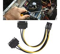 2Pcs Power Cables Dual 15pin to PCIE 8pin Male GPU Adapter for Computer Accessories Increase Graphics Card Current Solve Burn Out Problem Suitable Insufficient Supply Easy Use Building