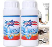 2PCS Powerful Sink and Drain Cleaner & Toilet Unblocker Heavy Duty, Pipeline Dredging Agent for Bathroom, Foaming Clog Improvement & Unpleasant Odor Reduction