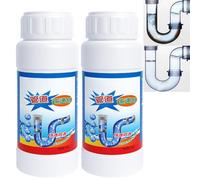 2PCS Powerful Sink & Drain Unblocker Liquid,Drain Granules,Fast Attack Foaming Pipe Cleaner,Heavy Duty Bathroom & Kitchen Dr/ain Cleaner,Eco-Friendly,Harmless to Pipes,Useful Pip/e Dredge Deodorant