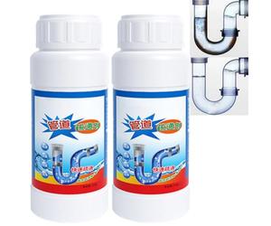 2PCS Powerful Sink & Drain Unblocker Liquid,Drain Granules,Fast Attack Foaming Pipe Cleaner,Heavy Duty Bathroom & Kitchen Dr/ain Cleaner,Eco-Friendly,Harmless to Pipes,Useful Pip/e Dredge Deodorant