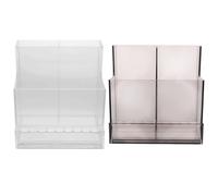 2pcs PP Nail Drill Bit Holder for Desktop Salon Organisation | Three-row Layout, Low-layer Perforations, Simple Design, for Buffer Blocks, Oils and Student Use