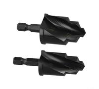 2PCS PPR Water Pipe Countersink Drill Bits, HSS Hex Shank Chamfer Tool for Plumbing Construction, 1/4'' Electric Drill Accessories for Precise Hole Making(A with B)