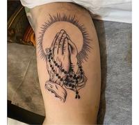 2pcs Prayer And Worship Light Temporary Tattoo Stickers For Men And Women, Semi Permanent, Waterproof, Lasting For 2 Weeks, Fake Tattoos(1pcs)