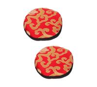 2pcs Prayer Bowl Pad Buddhist Sound Bowl Cushion Singing Bowl Pillow Tibetan Bowl Tibetan Singing Bowl Cushion Yoga Accessories Buddhist Bowl Cushion Manual Decorate Red Fabric
