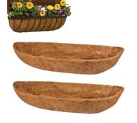 2pcs Pre-formed Molded Coco Liners, Wall Trough Coco Liner Window Box Liner, Replacement C-oconut Liners For Wall Mounted P-lanters/Window Flower Baskets (36 Inch)