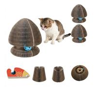 2pcs Premium Cat Scratcher Cardboard with Ball - Durable Magic Organ Cat Toy with Strong Magnets, High-Density Corrugated Scratching Pad, Interactive Kitten Toy for Grinding Claws & Exercise