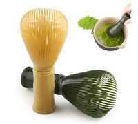2PCS Premium Resin Matcha Whisk Set, Yellow & Green Traditional Japanese Chasen for Matcha Tea Preparation, Durable, Easy to Use & Authentic Design