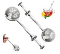2Pcs Premium Stain/Less Ste/el Tea Infuser & Strainer,Foldable Handle with Lid for Loose Leaf Tea,Reusable Fine Mesh Filter,Dishwasher-Safe Tea Ball Diffuser,Easy to Use Durable Tea Accessories
