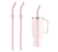 2pcs Press in Replacement Straws for Hydro Flask 40/32/28/20oz Travel Tumbler, Silicone Reusable Drinking Straws BPA Free for Hydro Flask Water Bottle Accessories Parts (Pink)