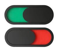 2PCS Privacy Slide Door Sign Do not Disturb Toilet Occupancy Sign, Red Green Slider Indicator Frosted Acrylic for Home Office Conference Hotles Hospital, Black