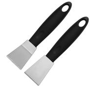 2pcs Professional 3D Printer Scraper Set, Stainless Steel Paint Straight & Curved Head Scraping Tools for Model Removal Durable 3D Printer Bed Accessories with Non-Slip Plastic Grip