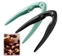 2pcs Professional Chestnut Peeler Set - Non-Slip Manual Nut Opener Tool with Protective Clip for Chestnuts,Walnuts,Hazelnuts & Pecans,The Essential Kitchen for Effortless Holiday Meal Prep,Black+Blue