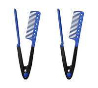 2pcs Professional Hair Straightening Comb, Beard Straightener For Men, Heat-resistant V Type Flat, Cutting Comb Iron Hairdressing Care Styling Tool Wet Dry, Suitable For Afro Hair