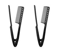 2pcs Professional Hair Straightening Comb, Beard Straightener For Men, Heat-resistant V Type Flat, Cutting Comb Iron Hairdressing Care Styling Tool Wet Dry, Suitable For Afro Hair