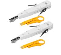 2pcs Professional Punch Down Tool with Wire Stripper Combo - Network Punch Down Tool for Data Termination and Network Cabling