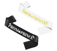 2Pcs Prom Prince Princess Sashes Graduation Dance Party Decorations Prom Prince Princess Sashes for Men Women Birthday Party Supplies Sash for Birthday Wedding Halloween Costume Accessories