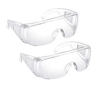 2Pcs Protective Glasses Safety Goggles Safety Over-Glasses Protective Transparent Goggles suitable for Construction Laboratory Outdoor Eye Protection
