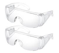 2Pcs Protective Glasses Safety Goggles Safety Over-Glasses Protective Transparent Goggles suitable for Construction Laboratory Outdoor Eye Protection