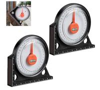 2PCS Protractor Angle Level Finder with Magnetic Base, 0-90 Degree Clinometer Gauge for Measuring Slope and Tilt, Acrylic + ABS for Precision Tool for Carpenters and Builders