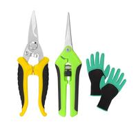 2Pcs Pruning Shears, Trimming Scissors, Professional Gardening Hand Pruner Pruning Shear, Stainless Steel Garden Cutters Set with Gloves for Vegetables Plants Gardening Trimming Garden Tool