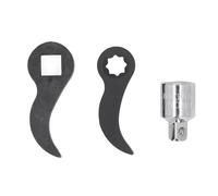 2PCS Pry Bar Adaptor Heads, Crowbar Adapter Head Tool, 3/8 Star and 1/2 Square Half Shaft Removal Tools, Heavy Duty CRV Steel Construction for Prying and Lifting, Compact Design fo