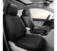 2Pcs PU Leather Front Car Seat Covers, Universal Waterproof Auto Seat Protector, Adjustable Removable Car Seat Cushions, Airbag Compatible Car Seat Accessories, Washable Auto Seat Covers (Black)