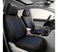 2Pcs PU Leather Front Car Seat Covers, Universal Waterproof Auto Seat Protector, Adjustable Removable Car Seat Cushions, Airbag Compatible Car Seat Accessories, Washable Auto Seat Covers (Blue)