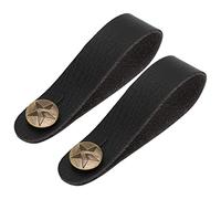 2Pcs PU Leather Guitar Headstock Strap Tie Guitar Neck Strap Button Headstock Adapter Retro for Acoustic Electric Ukulele
