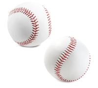 2pcs PU Leather Material Baseballs, Hand-stitched Soft Foam Baseball, Outdoor Sports High Elastic Trainning Ball, Round Baseball for Youth and Adult Practice of all Ages and Experience Levels