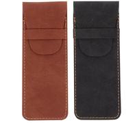 2pcs Pu Leather Pen Sleeve Protective Cover for Writing Pen | Simple Design, Easy to Carry, Practical Storage for University Use, Friends and Co-worker Everyday Use