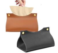 2pcs Pu Leather Tissue Box Holder Rectangle Simple Napkin Box Paper Box for Household Living Room Office Car Kitchen