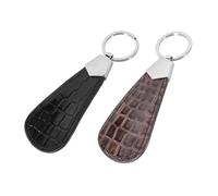 2pcs Pu Mini Shoe Horns with Keyring Portable Shoehorns for Easy Shoe Access Lightweight Travel Accessory for Family and Elders