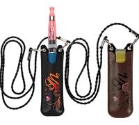 2pcs PU pouch with lanyard can carry Various Vape, Vape Pouch,e cigarette case pouch (Brown + Black)
