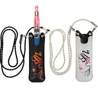 2pcs PU pouch with lanyard can carry Various Vape, Vape Pouch,e cigarette case pouch (White + Black)