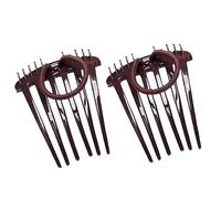 2PCS Puff Hair Head Clip Invisible Fluffy, Hair Styling Accessories for Women, Hair Base Comb Bun Bump Up Volume Hair Base Invisible Fluffy Styling Insert Increase Hair Pad for Women Girls (Coffee)