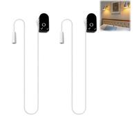 2PCS Pull Cord Switch, Pull Switch,Pl-Ull Chord Switch Bathroom, for Desk Lamps, Fans, Ventilation Fans,Side Action Pull Cord Switch Round Top with Plastic Housing, Easy Install, Length 63cm