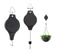 2Pcs Pull Down Plant Pulley Adjustable Hanging Basket Pulley Heavy Duty Plant Hook Durable Retractable Hanger for Plant Hanger Baskets