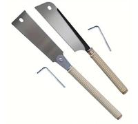 2PCS Pull Saw Set - 24inch Double-Edge & 20inch Single-Edge with SK5 Steel Blades for Carpentry DIY Woodworking