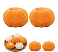 2PCS Pumpkin Shaped Candle, Handmade Soy Wax Candles, Halloween Ghost Pumpkin Candle, Natural Scented Handmade Wax Fall Candles and Pumpkin Decor for Home (A)